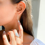 Pear Diamond Bezel Drop Earrings