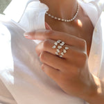 Pear Shape Diamond Spiral Ring