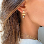Bullet Gold Bar Diamond Earrings
