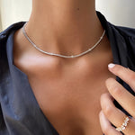Alternating Diamond Tennis Necklace