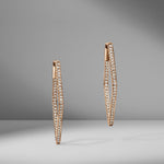 Diamond Shaped Pavé Hoop Earrings