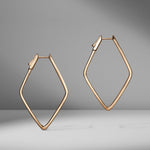 Diamond Shaped Pavé Hoop Earrings