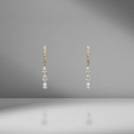 Pear Diamond Drop Huggie