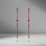 Long Ruby Rope Earrings