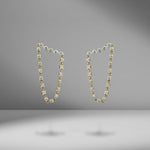 Diamond Bar Loop Earrings