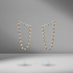 Diamond Bar Loop Earrings