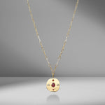 Large Byzantine Rhodolite & Diamond Coin Charm