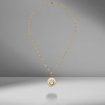 Small Byzantine Moonstone Coin Charm