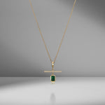 NESW Emerald Diamond Charm Necklace