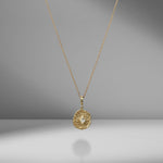 Small Olive Branch & Rose Bud Kite Diamond Coin Charm