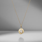 Small Byzantine Moonstone Coin Charm Necklace