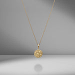 Small Cosmic Diamond Coin Charm Necklace