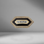 Large East/West Enamel Diamond Ring