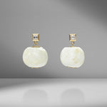 Fossil Shell Carre Diamond Studs