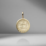 Lion Venetian White Glass Coin Charm With Scattered Diamonds