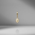 N/S Small Diamond White Enamel Charm