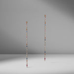 Long Rainbow Sapphire Earrings