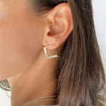 White Light Baguette Diamond Earrings