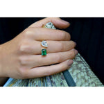 Diamond Pear & Emerald Open Ring