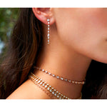 Long Multi Shape Diamond Loop Earrings