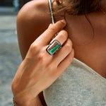 Emerald & Diamond Shaker Ring