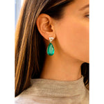 Colombian Emerald Pear Shape Drop Earrings