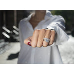 Three Stone Emerald Cut Engagement Ring