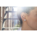 Asscher Cut Diamond Studs with Mirco Pavé Halo