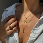 N/S Triple Diamond Enamel Charm Necklace