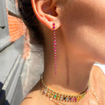 Long Ruby Rope Earrings