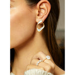 Stream Line Mother-of-Pearl Loop Earrings