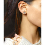 Oval Cut Diamond Studs with Micro Pavé Halo