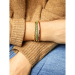 Rainbow Square Sapphire & Diamond Bangle