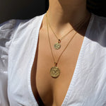 Small Cosmic Diamond Coin Charm Necklace