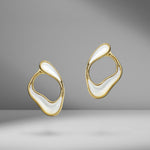 Stream Line Mother-of-Pearl Loop Earrings
