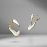 Stream Line Mother-of-Pearl Loop Earrings