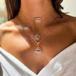Double Chain Diamond Shaker Pendant