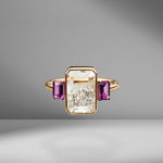Purple Garnet & Diamond Ring
