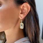 Yellow Gold Diamond Deco Earrings