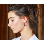 Rainbow Fireworks Spiral Hoop Earrings
