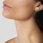 Prive Emerald And Diamond Ear Climbers by Jemma Wynne - Jemma Wynne