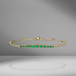 Emerald & Diamond Slider Bracelet
