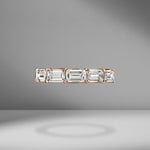 East-West Set Emerald Cut Eternity Band .45
