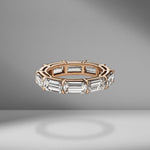 East-West Set Emerald Cut Eternity Band .45
