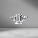 Emerald Cut Engagement Ring with Trapezoids