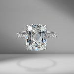 Antique Cushion Cut Engagement Ring with Diamond Pavé