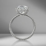 Antique Cushion Cut Engagement Ring with Diamond Pavé