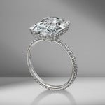 Antique Cushion Cut Engagement Ring with Diamond Pavé
