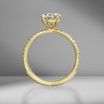 Oval Cut Engagement Ring with Pavé Reverse Split Shank Band