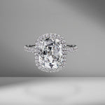 Cushion Cut Engagement Ring with Pavé Halo
